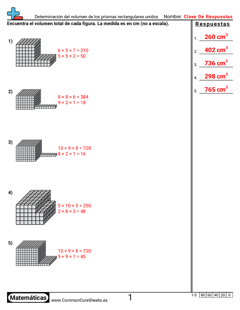 Ejercicios  de volúmenes - determinar-el-volumen-de-prismas-rectangulares-unidos worksheet