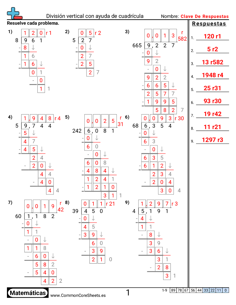 Ejercicios  de división - division-mixta worksheet