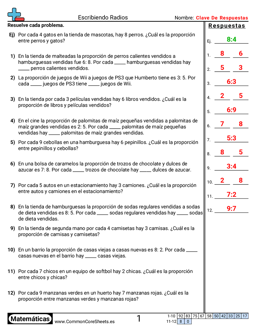 Ejercicios  de relaciones - redaccion-de-razones worksheet