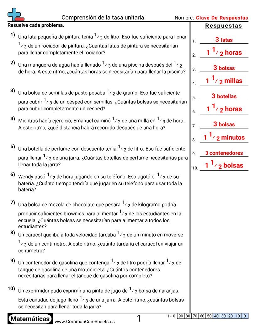 Ejercicios  de relaciones - comprension-de-la-tasa-unitaria worksheet